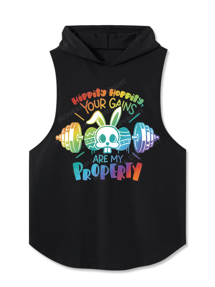 Hippity Hoppity your gains are my property Hooded Tank