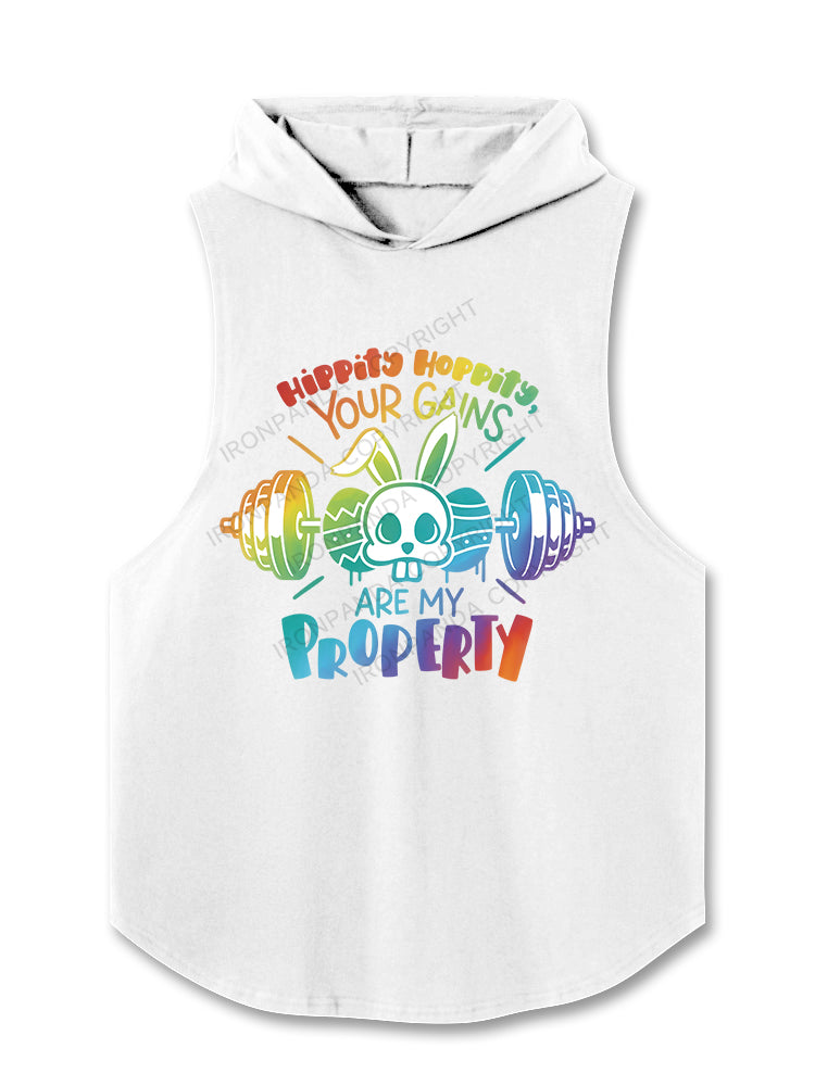 Hippity Hoppity your gains are my property Hooded Tank