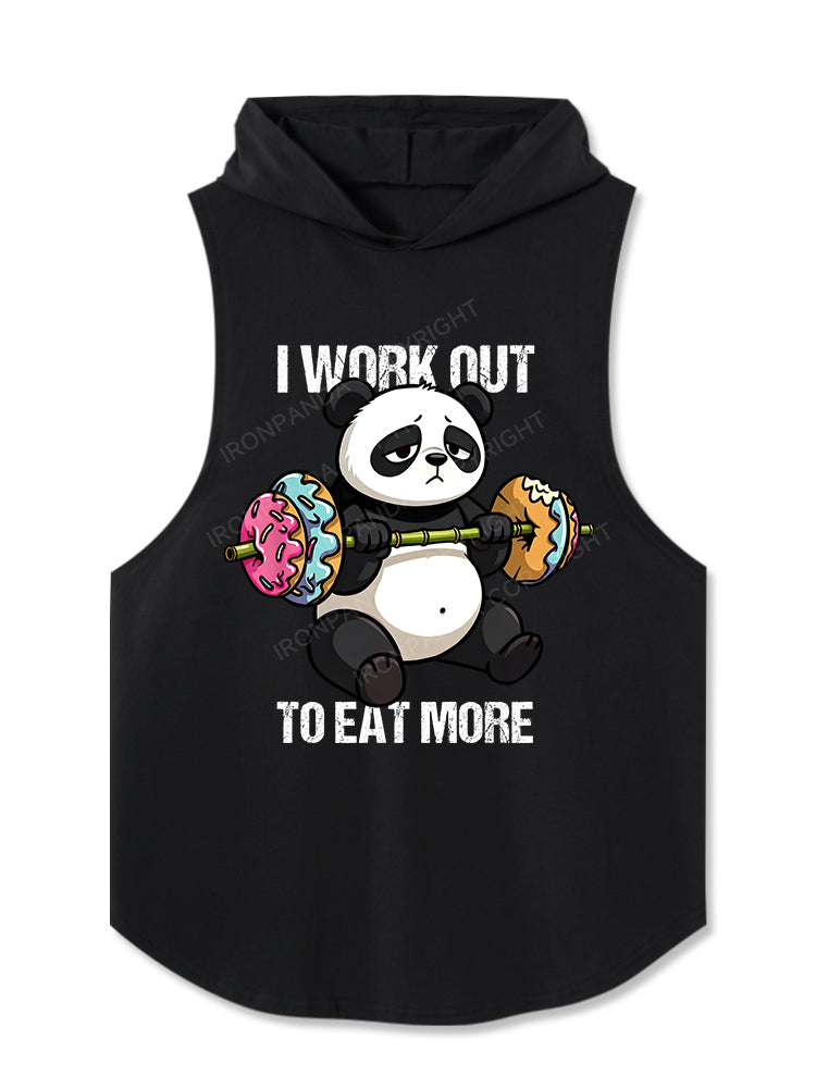 I WORK OUT TO EAT MORE Hooded Tank