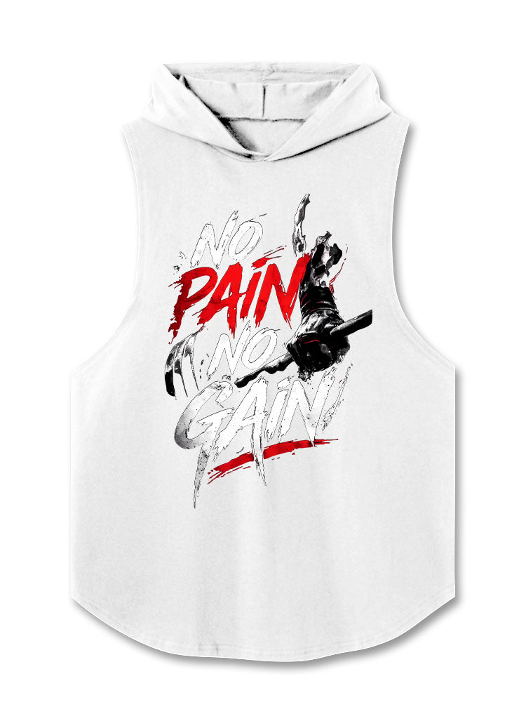 No Pain No Gain Motivation Hooded Tank