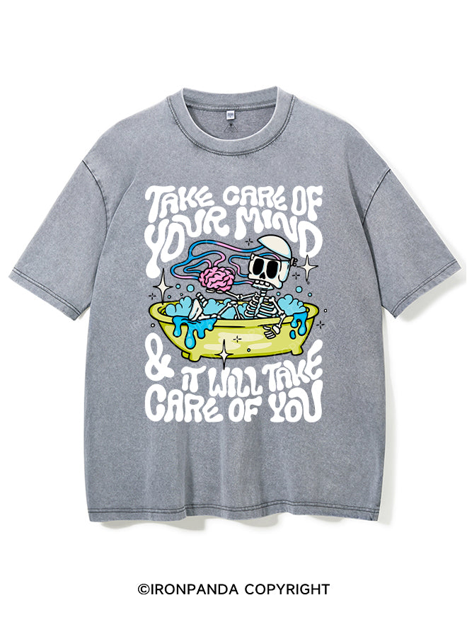 TAKE CARE OF YOUR MIND & IT WILL TAKE CARE OF YOU VINTAGE GYM SHIRT
