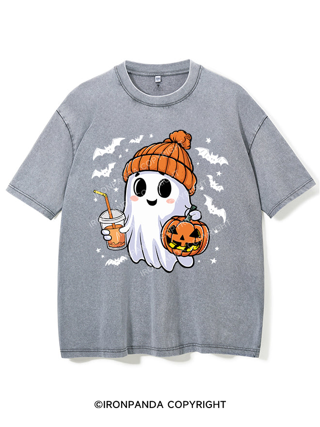 HALLOWEEN ICED COFFEE GHOST VINTAGE GYM SHIRT