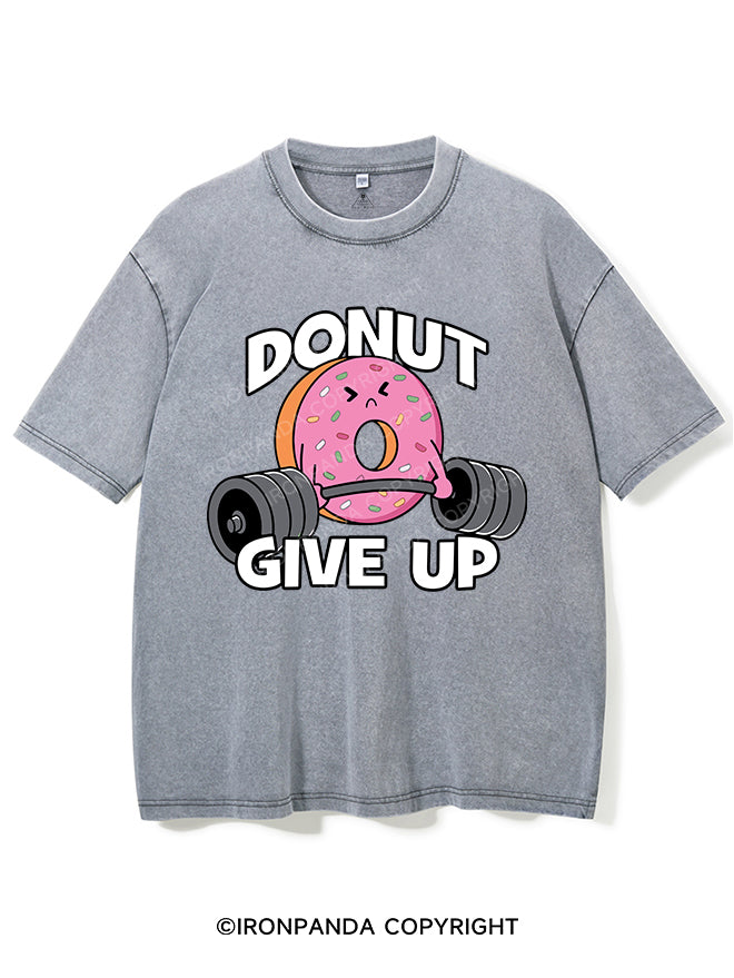 DONUT GIVE UP VINTAGE GYM SHIRT