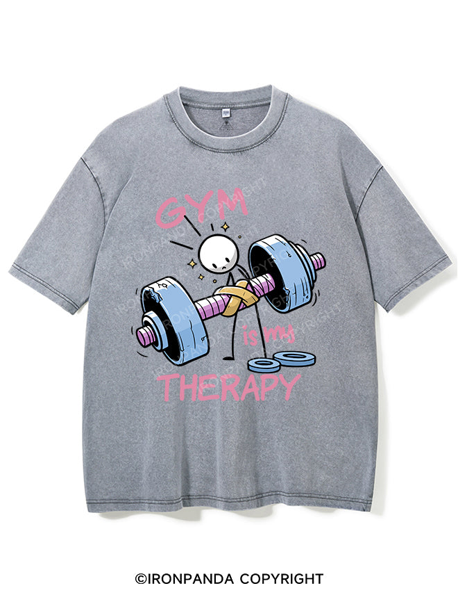 GYM IS MY THERAPY VINTAGE GYM SHIRT