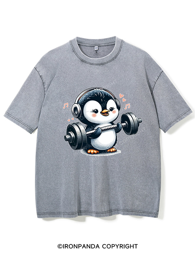 penguin weightlifting Vintage Gym Shirt