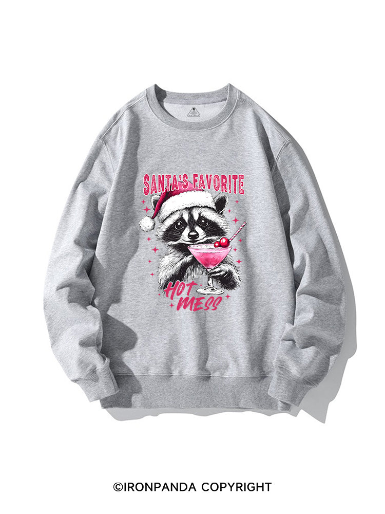 SANTA'S FAVORITE HOT MESS CREWNECK Sweatshirt