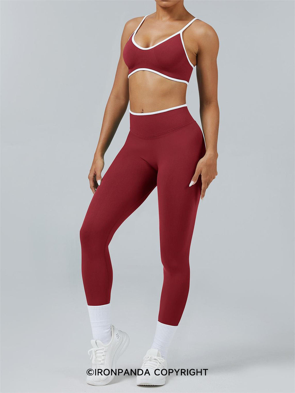 White-Trim Quick-Dry Yoga Pants Set