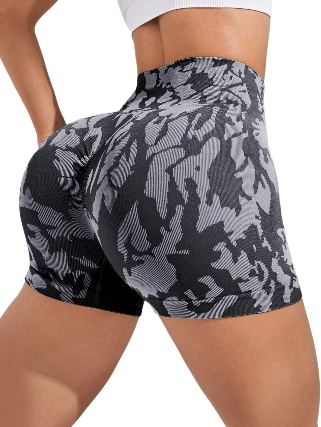 Tie-Dye High-Waist Yoga Shorts