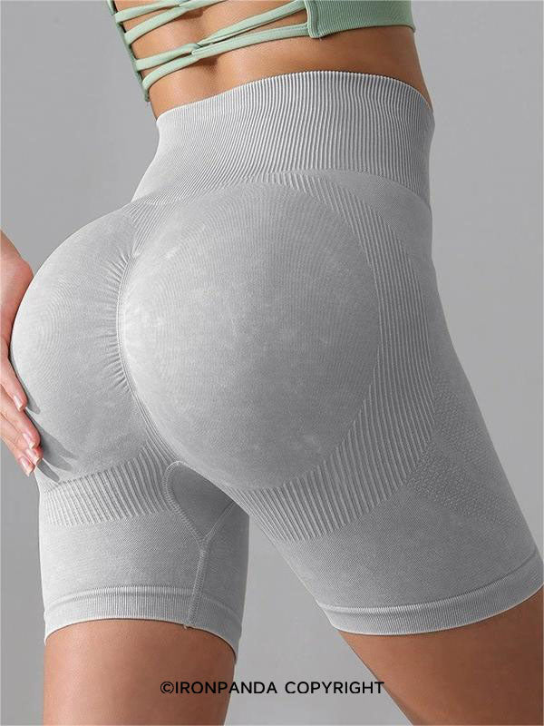 Matte Washed High-Waist Yoga Shorts