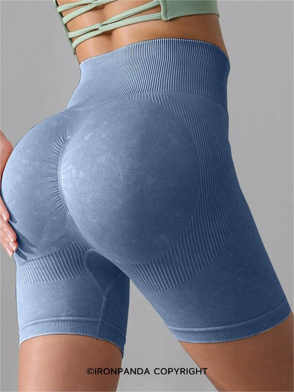 Matte Washed High-Waist Yoga Shorts