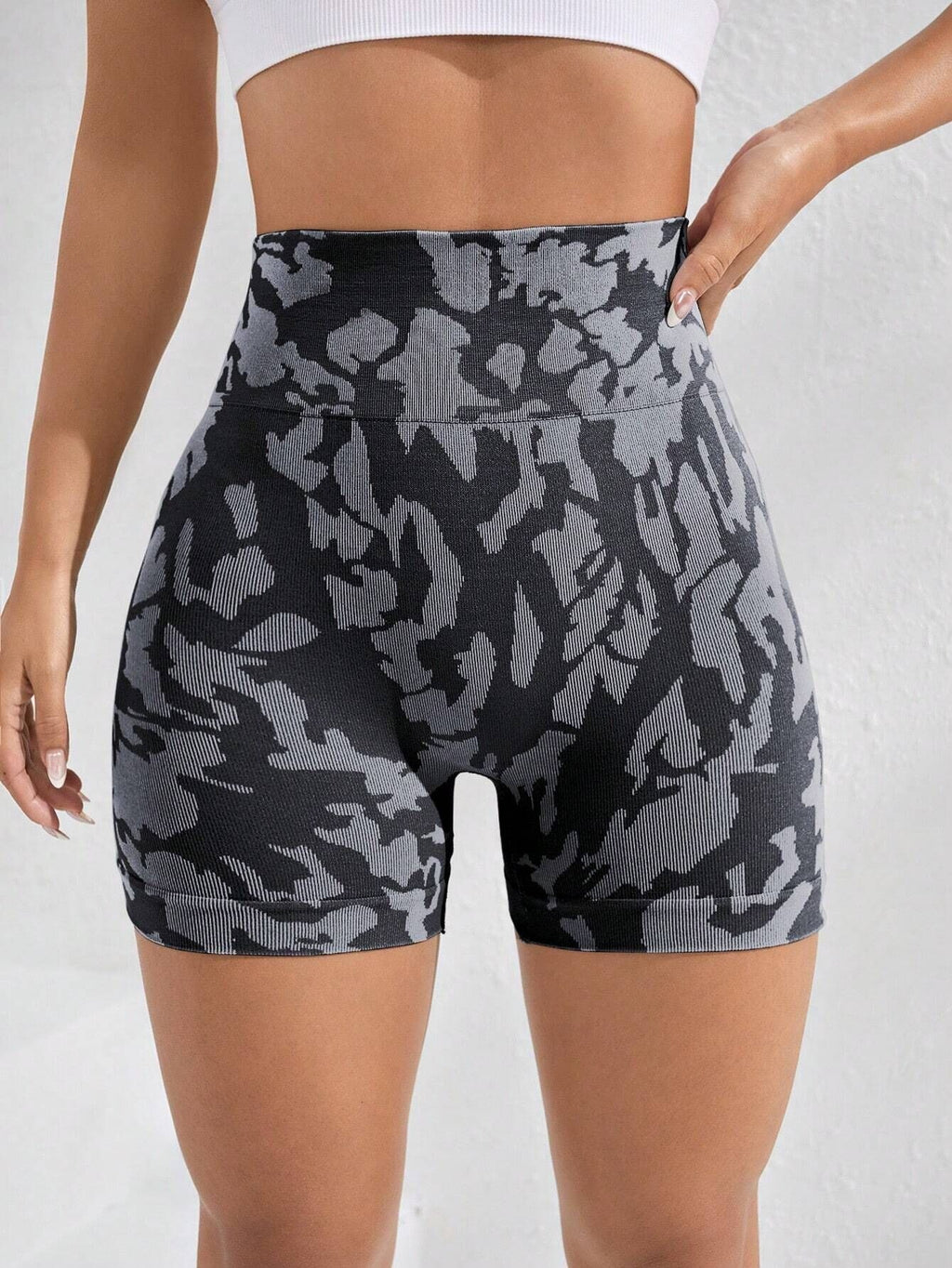 Tie-Dye High-Waist Yoga Shorts