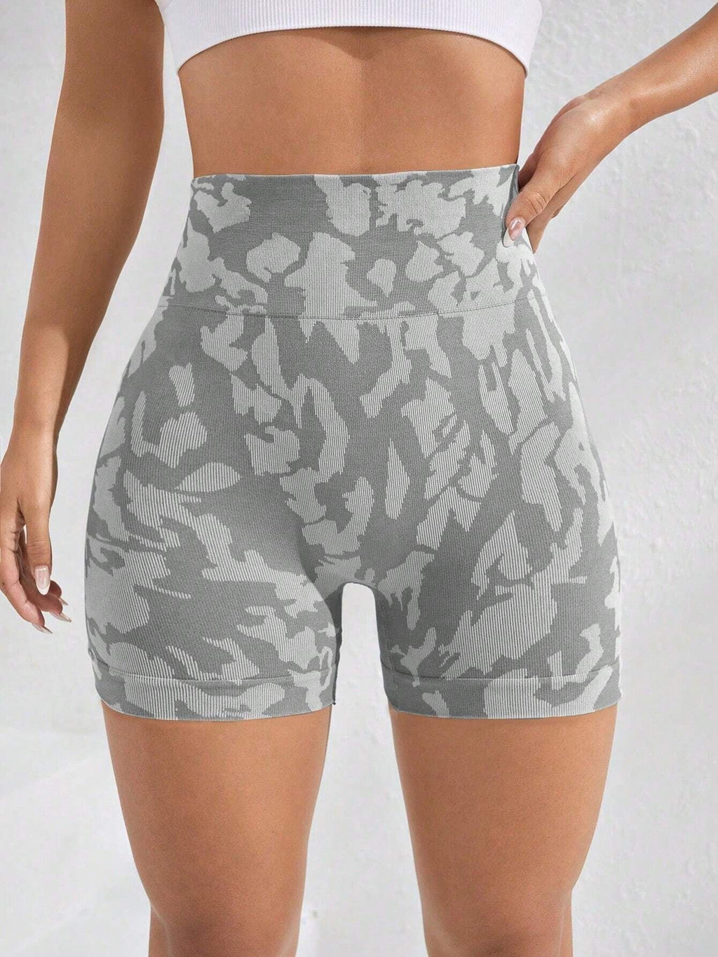 Tie-Dye High-Waist Yoga Shorts