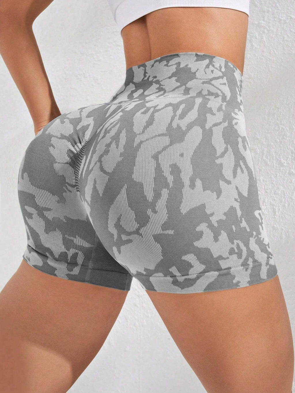 Tie-Dye High-Waist Yoga Shorts