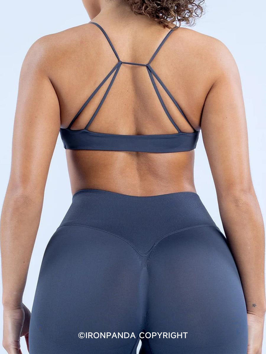 Knot-Front Quick-Dry Back-Design Sports Bra