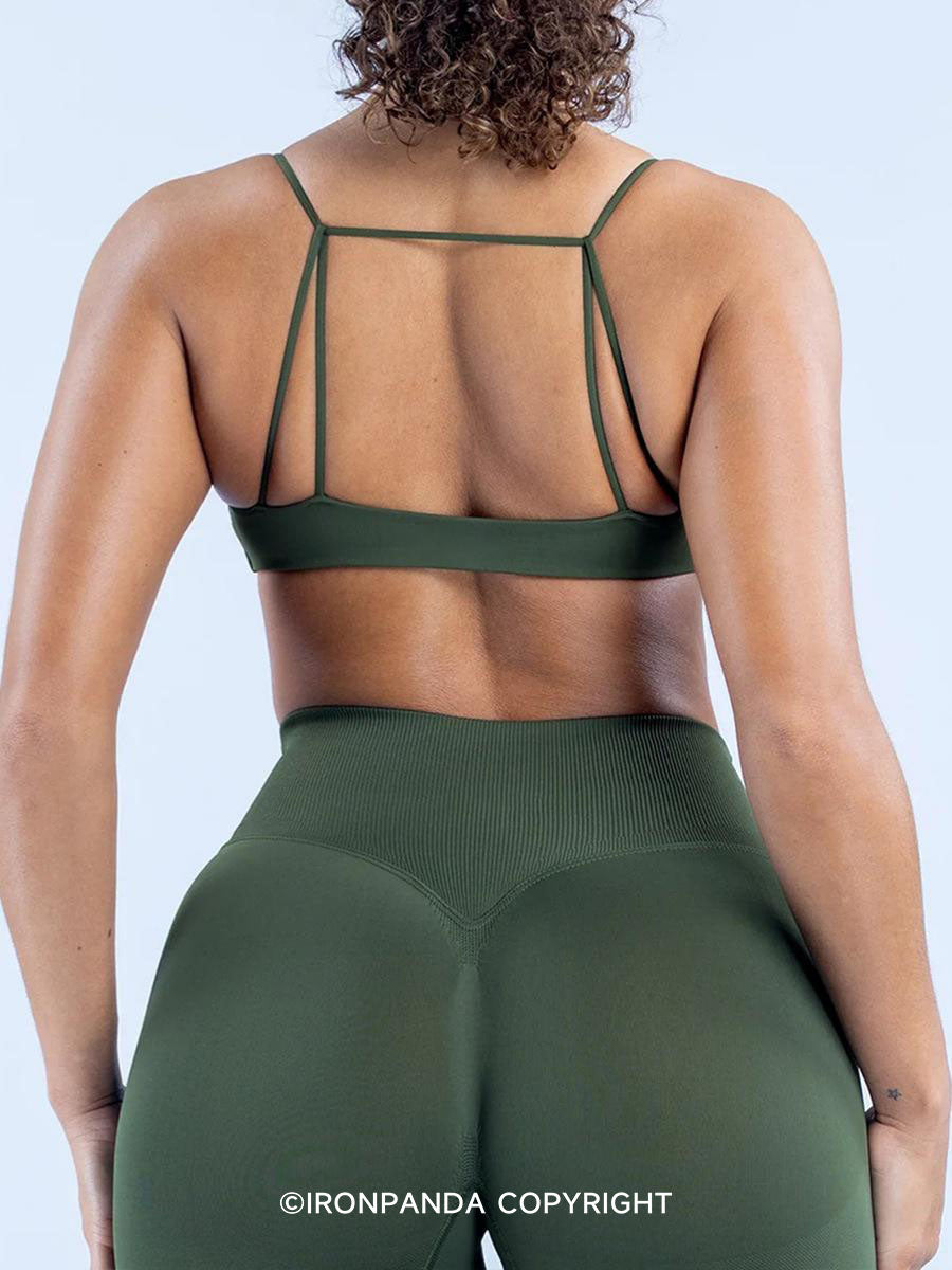 Knot-Front Quick-Dry Back-Design Sports Bra