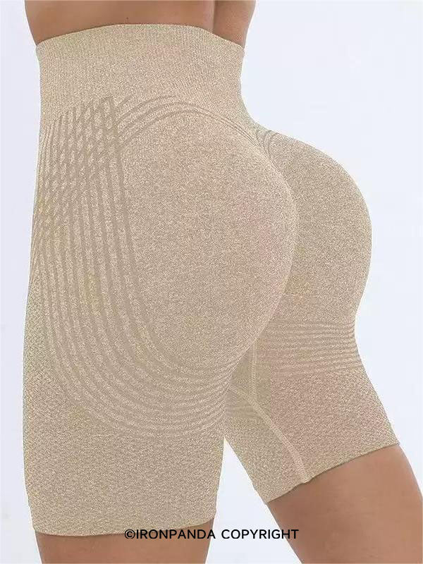 High-Waist Striped Yoga Shorts