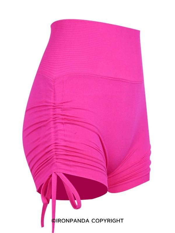 Drawstring High-Waist Yoga Shorts