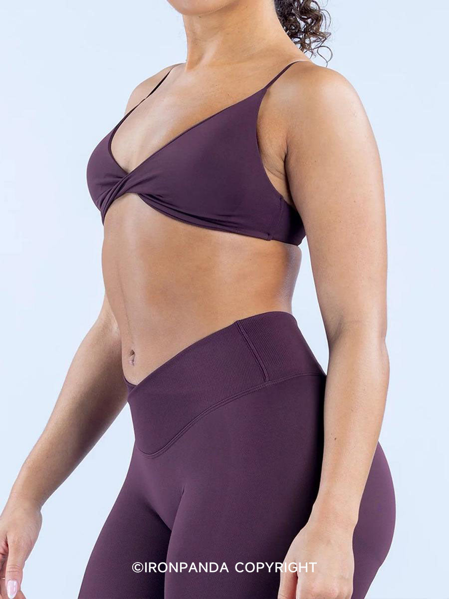 Knot-Front Quick-Dry Back-Design Sports Bra