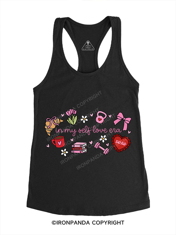 in my self love era Gym Racerback Tank