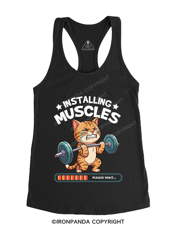 installing muscles Gym Racerback Tank