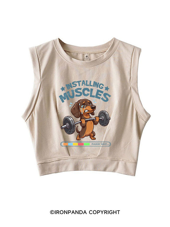 installing muscles SLEEVELESS CROP TOPS
