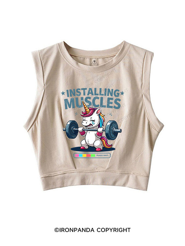 installing muscles SLEEVELESS CROP TOPS