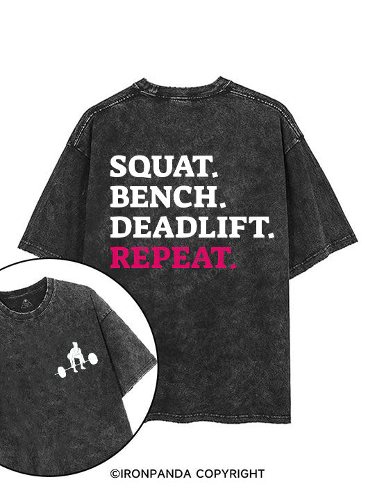 Squat Bench Deadlift Repeat printed Gym Shirt