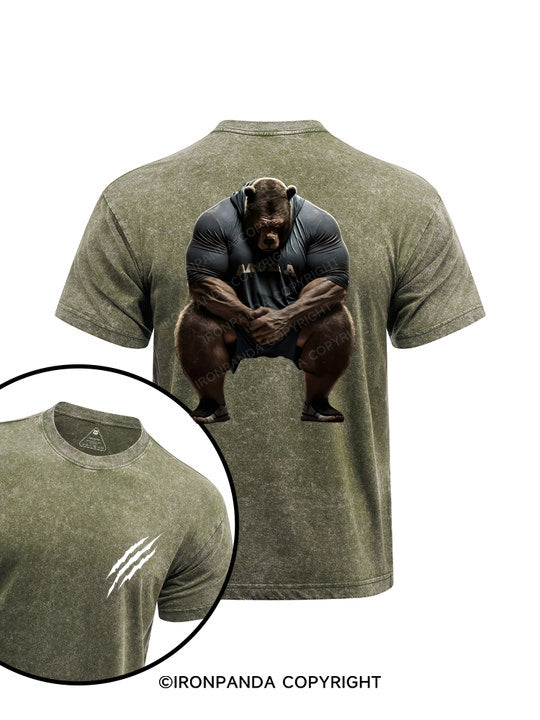 I'm Not Here To Talk printed Washed Gym Shirt