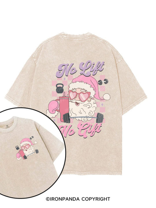 Christmas No Lift No Gift printed Gym Shirt