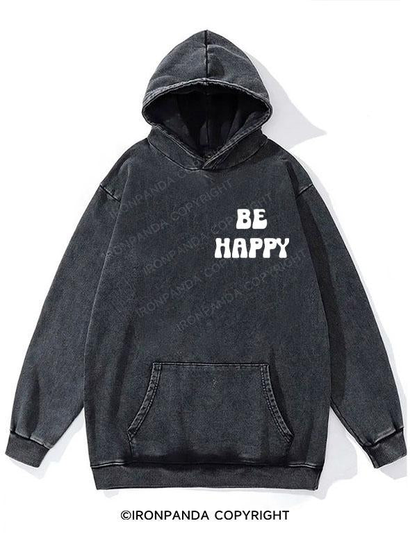 Be Happy Lift Heavy Washed Gym Hoodie