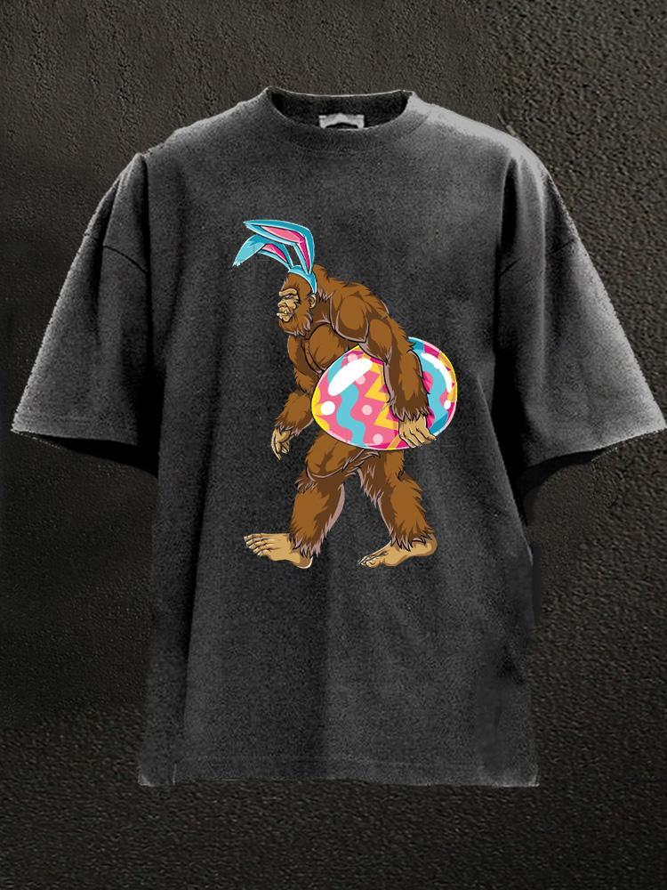 Bigfoot Easter Bunny Washed Gym Shirt