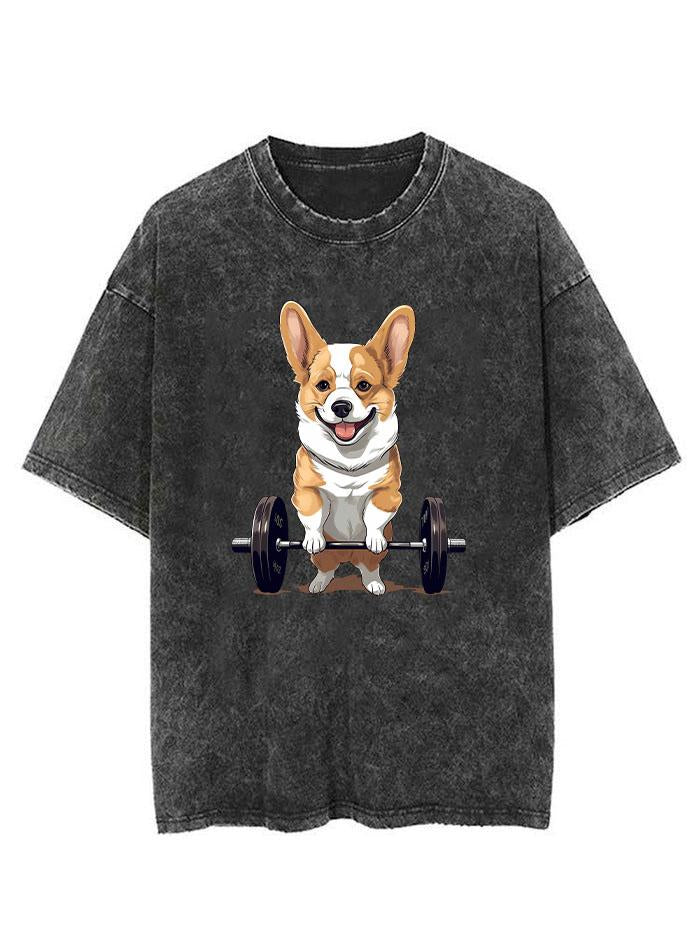 Weightlifting Dog Vintage Gym Shirt