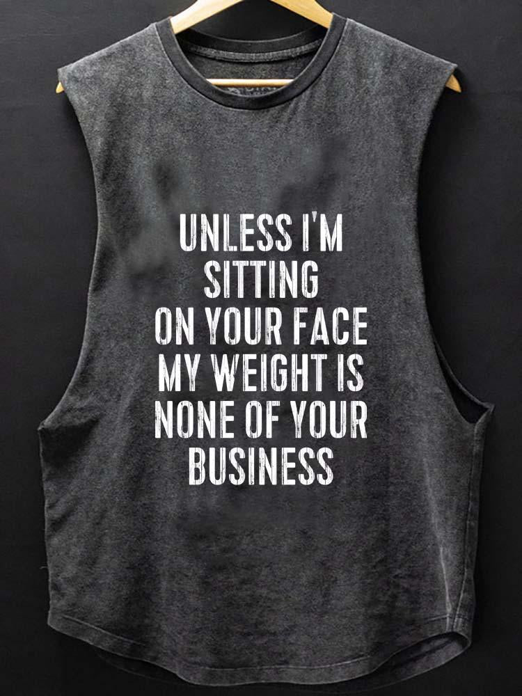 UNLESS I'M SITTING ON YOUR FACE SCOOP BOTTOM COTTON TANK