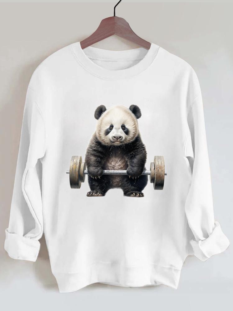 Weightlifting Panda Vintage Gym Sweatshirt