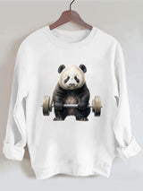 Weightlifting Panda Vintage Gym Sweatshirt
