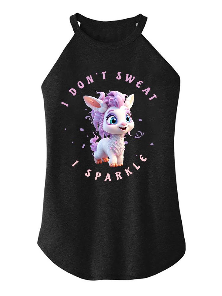 I don't sweat I sparkle TRI ROCKER COTTON TANK