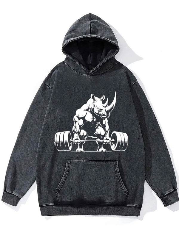 weightlifting rhino Washed Gym Hoodie