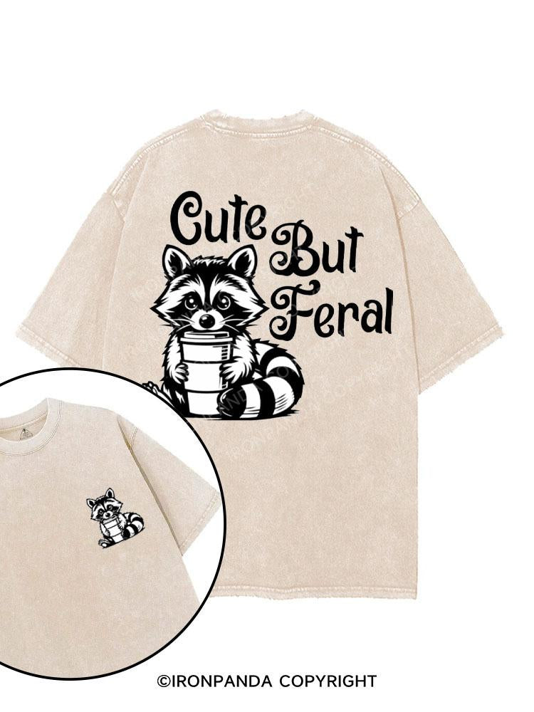 CUTE BUT FERAL printed Gym Shirt