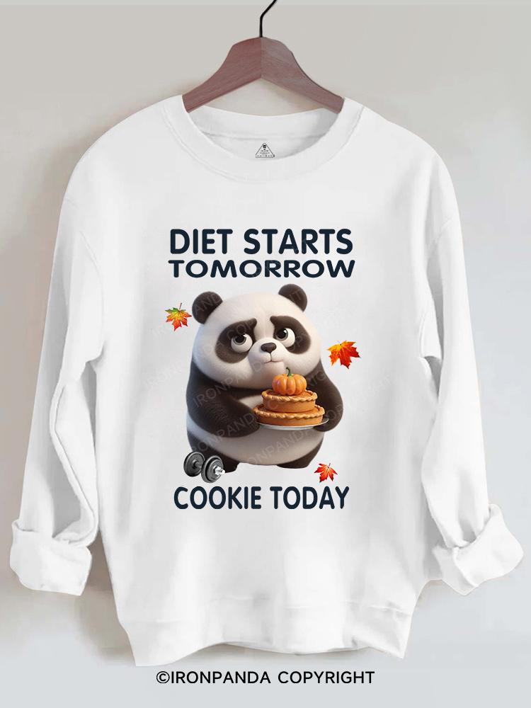 diet starts tomorrow cookie today Gym Sweatshirt