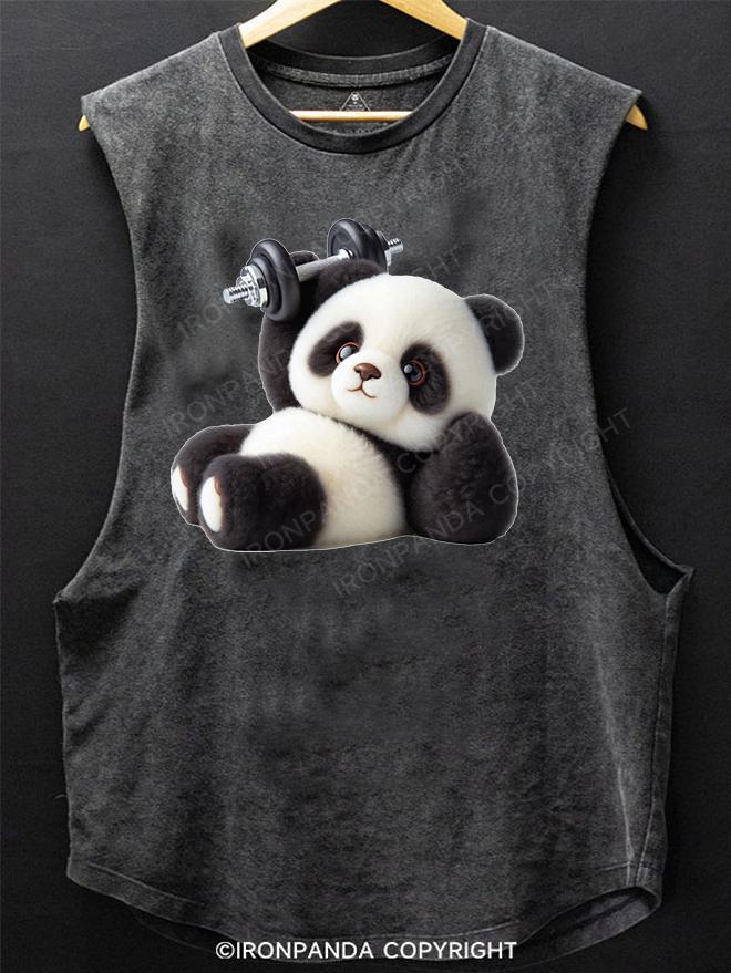 Dumbbell panda SCOOP BOTTOM COTTON TANK