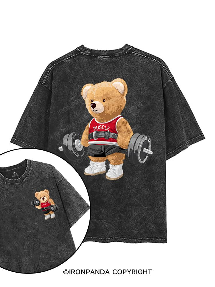 Exercise Bear printed Gym Shirt