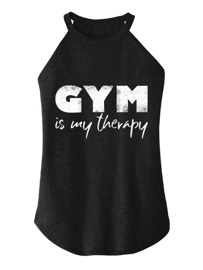 GYM IS MY THERAPY ROCKER COTTON TANK