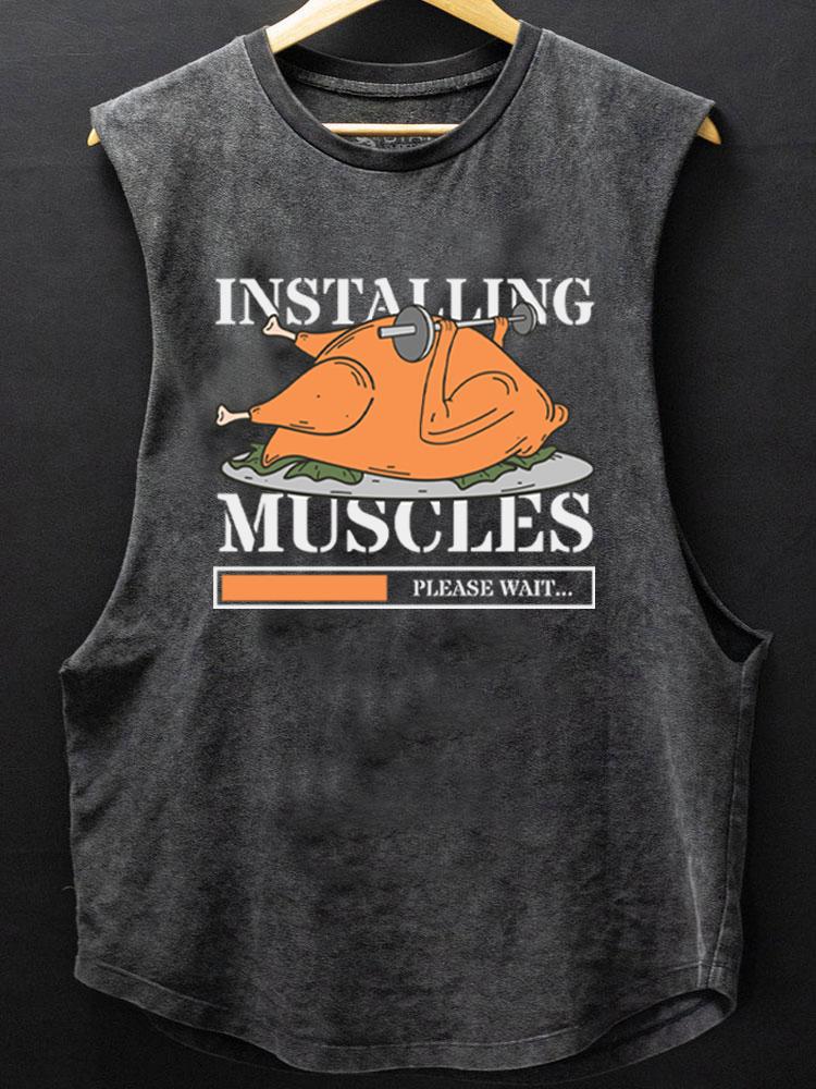 turkey bench press installing muscles Thanksgiving SCOOP BOTTOM COTTON TANK