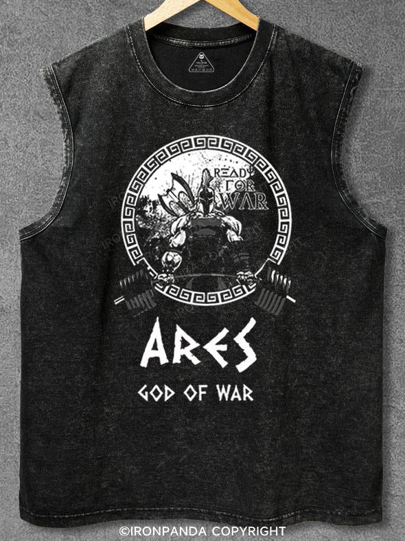 ares god of war Washed Gym Tank