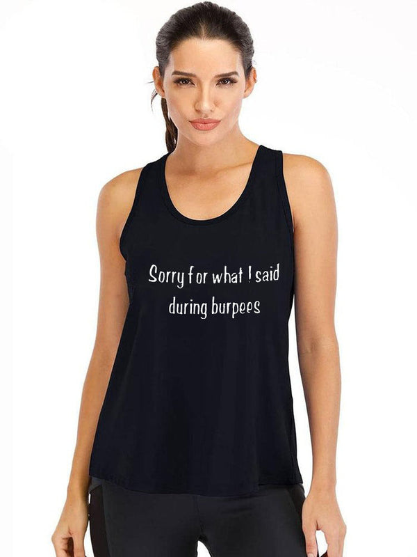 Sorry for what I said during burpees Cotton Gym Tank