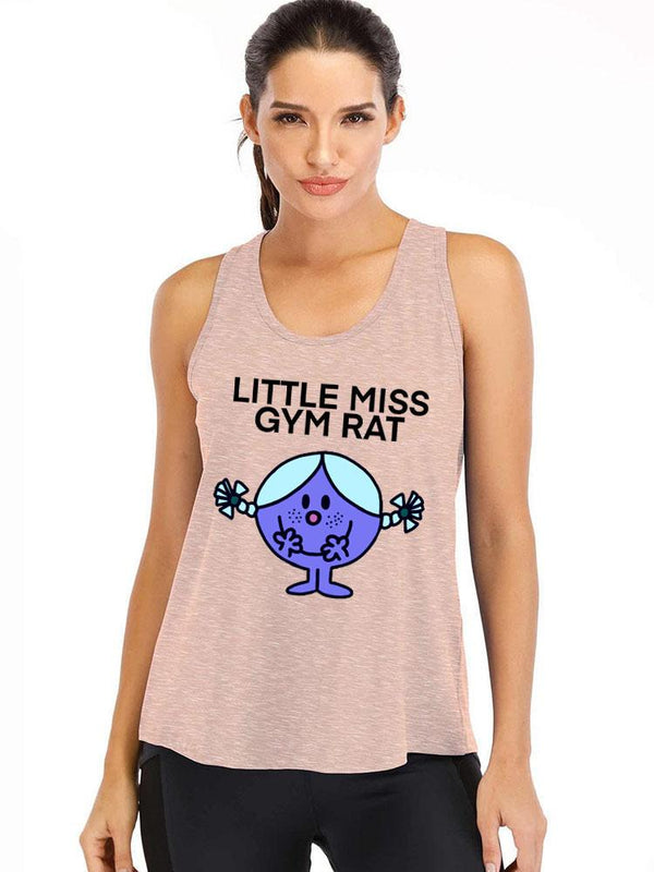 LITTLE MISS GYM RAT Loose fit cotton  Gym Tank