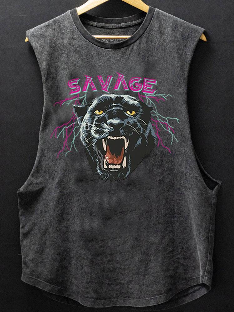 savage panther SCOOP BOTTOM COTTON TANK