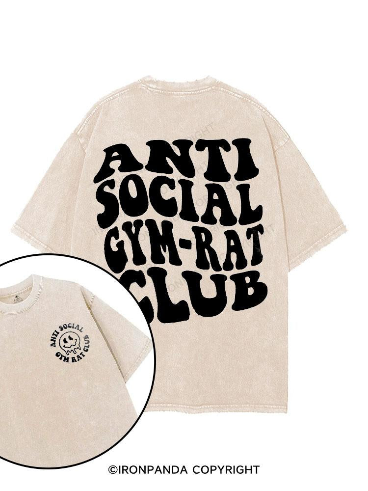 Anti Social Gym Rat Club printed Gym Shirt