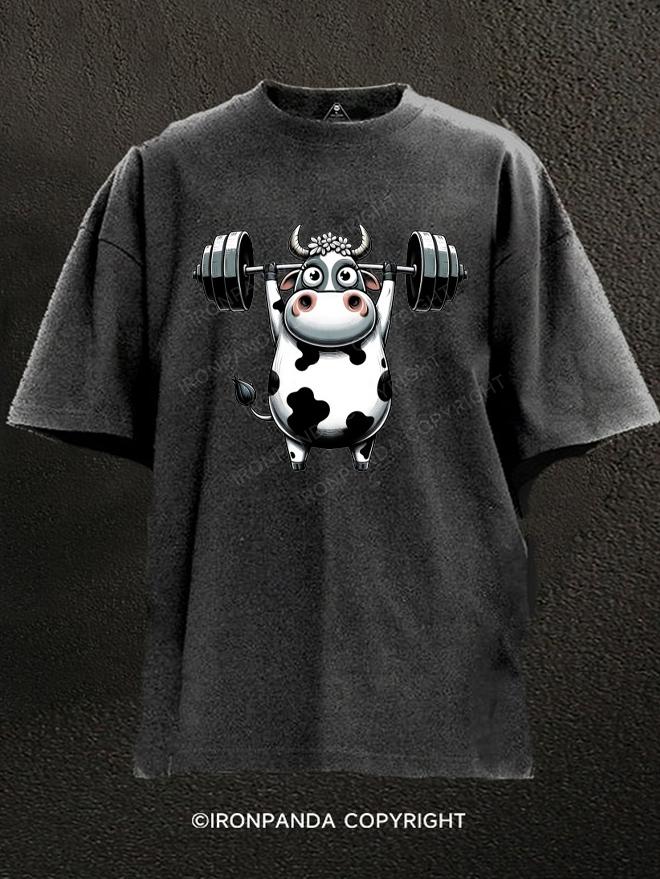 Cow fitness Washed Gym Shirt