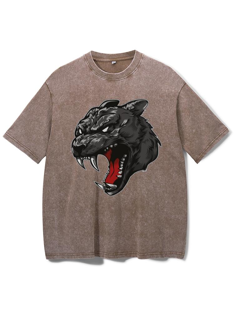 Panther Head Washed Gym Shirt